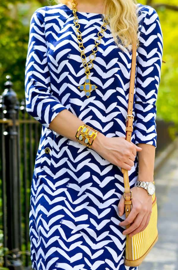 Lilly pulitzer blue clearance and white striped dress