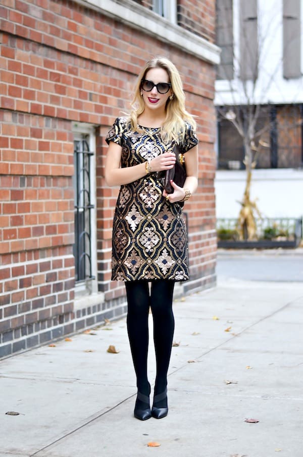 Sequin dress hotsell with leggings