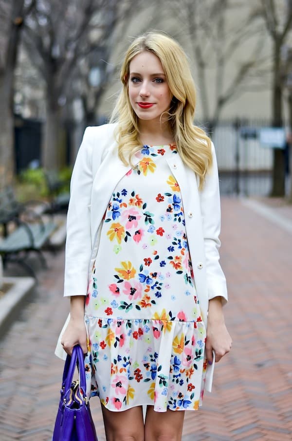 Silk Floral Drop Waist Dress - Katie's Bliss