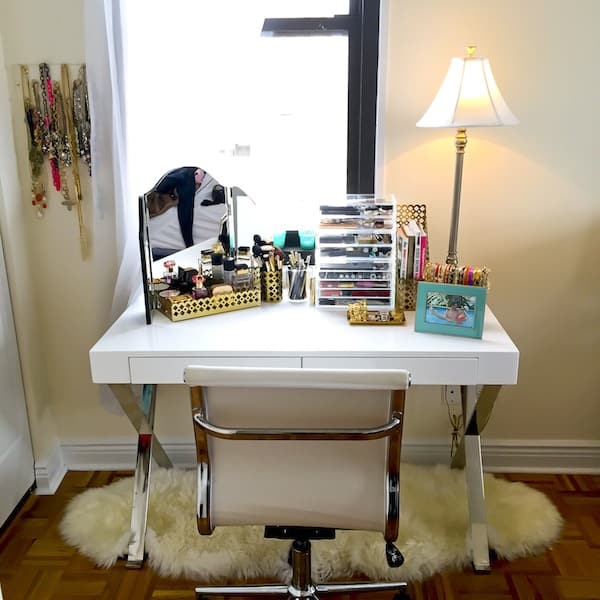 Revealing My Desk Vanity And Makeup Storage Katie S Bliss