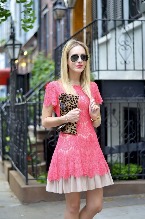 Styling A Pink Lace Pencil Skirt - Katie's Bliss