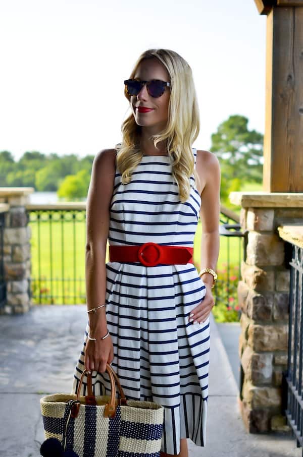 Navy and White Stripe Dress - Katie's Bliss