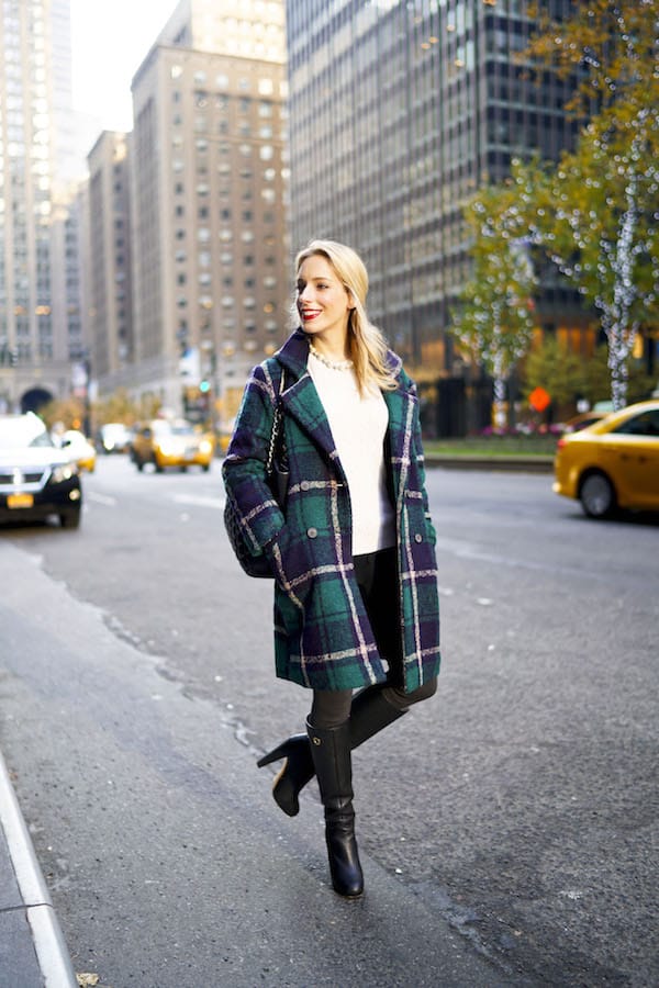 Plaid Cardigan Coat