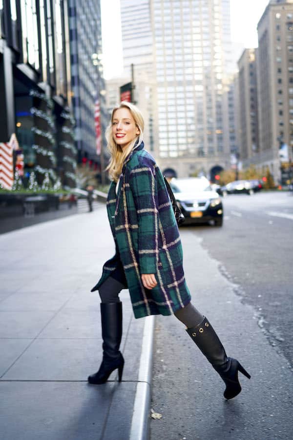 Plaid Cardigan Coat