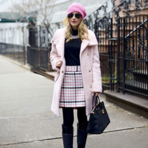 Topshop Pink Check Mini Skirt