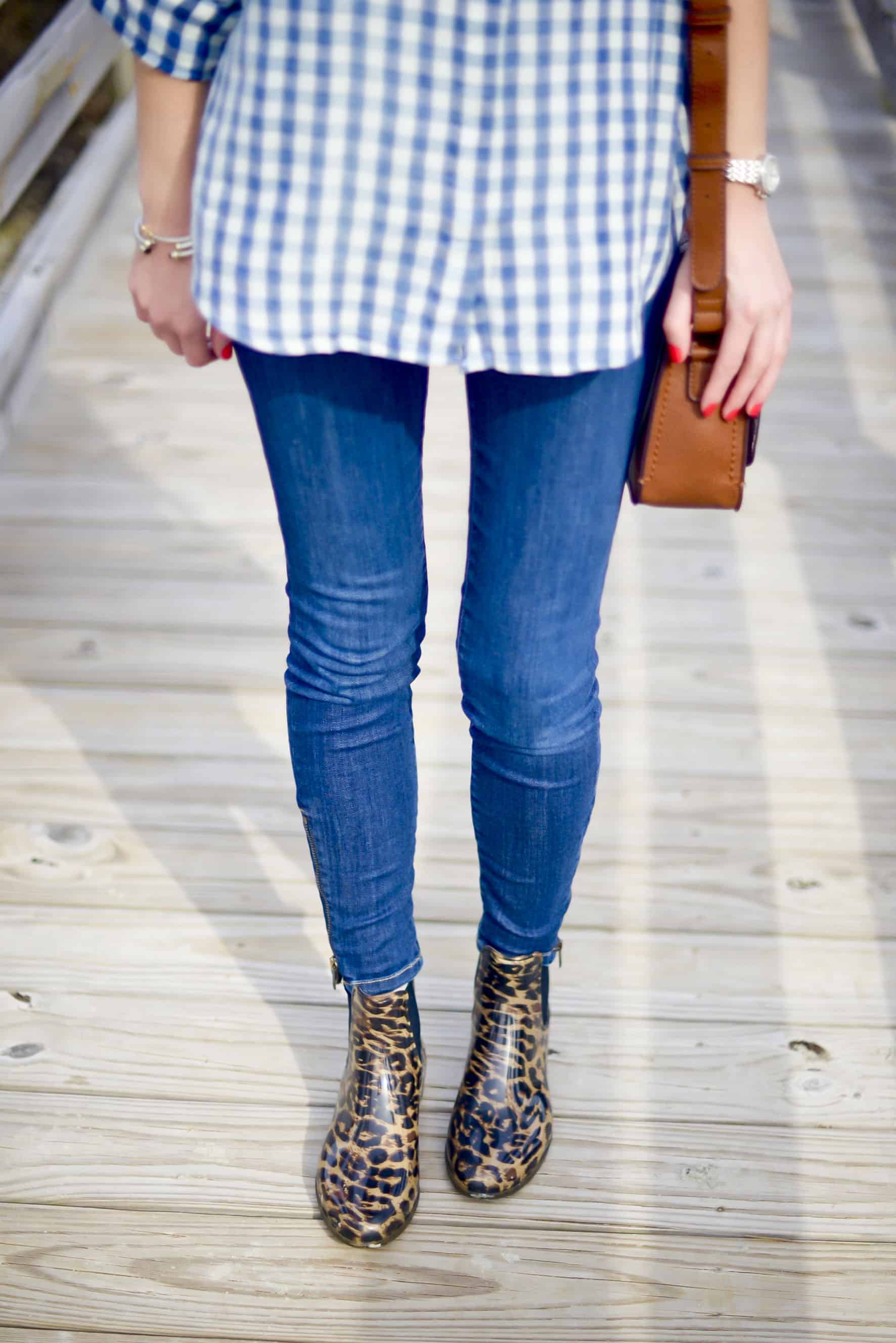 short leopard rain boots