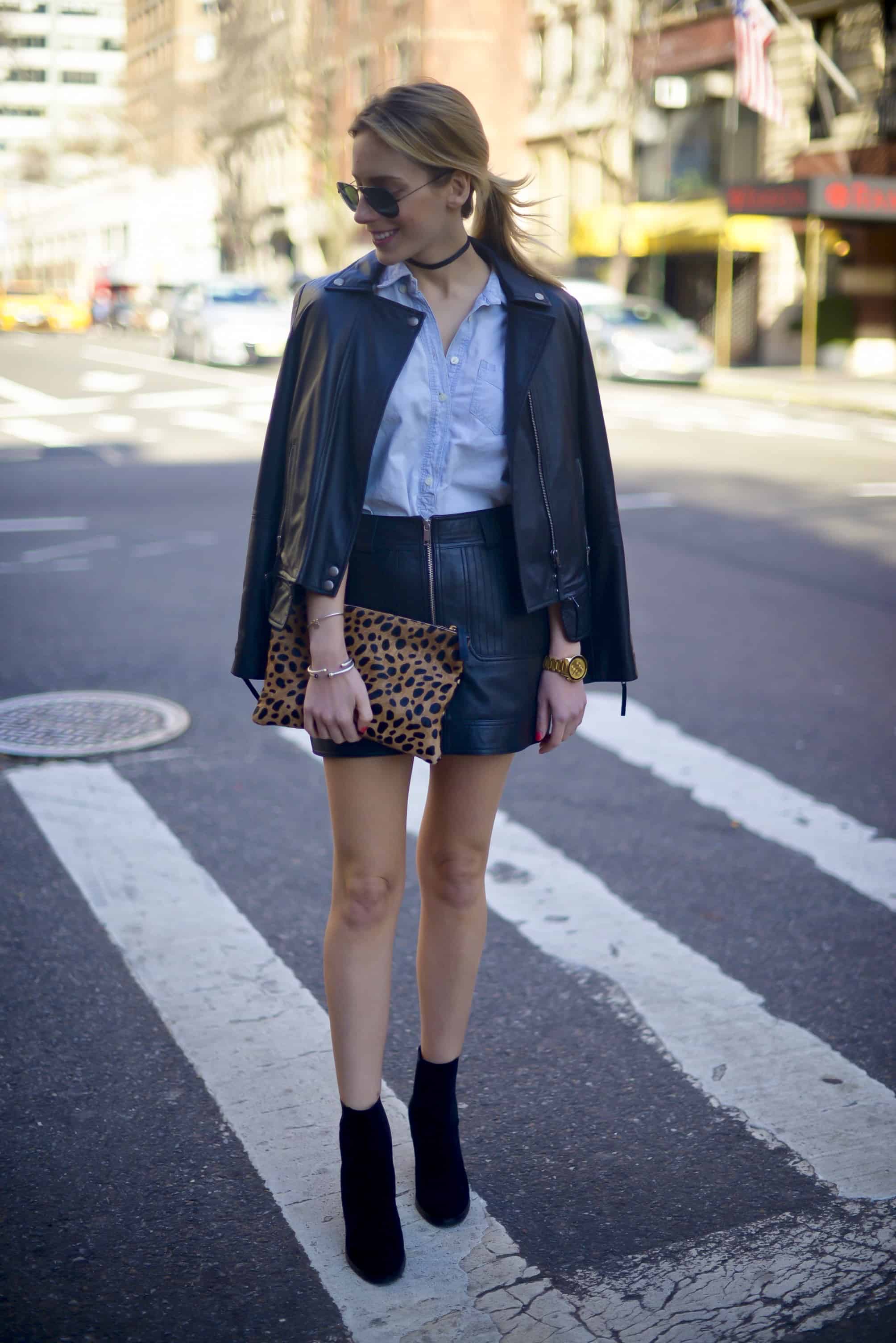 Topshop Leather Mini Skirt