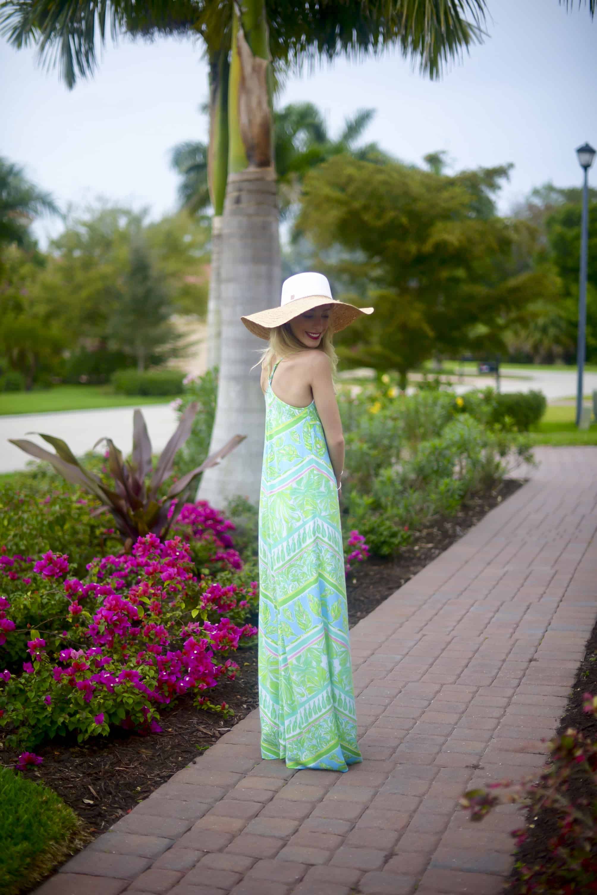 Lilly pulitzer store green maxi dress