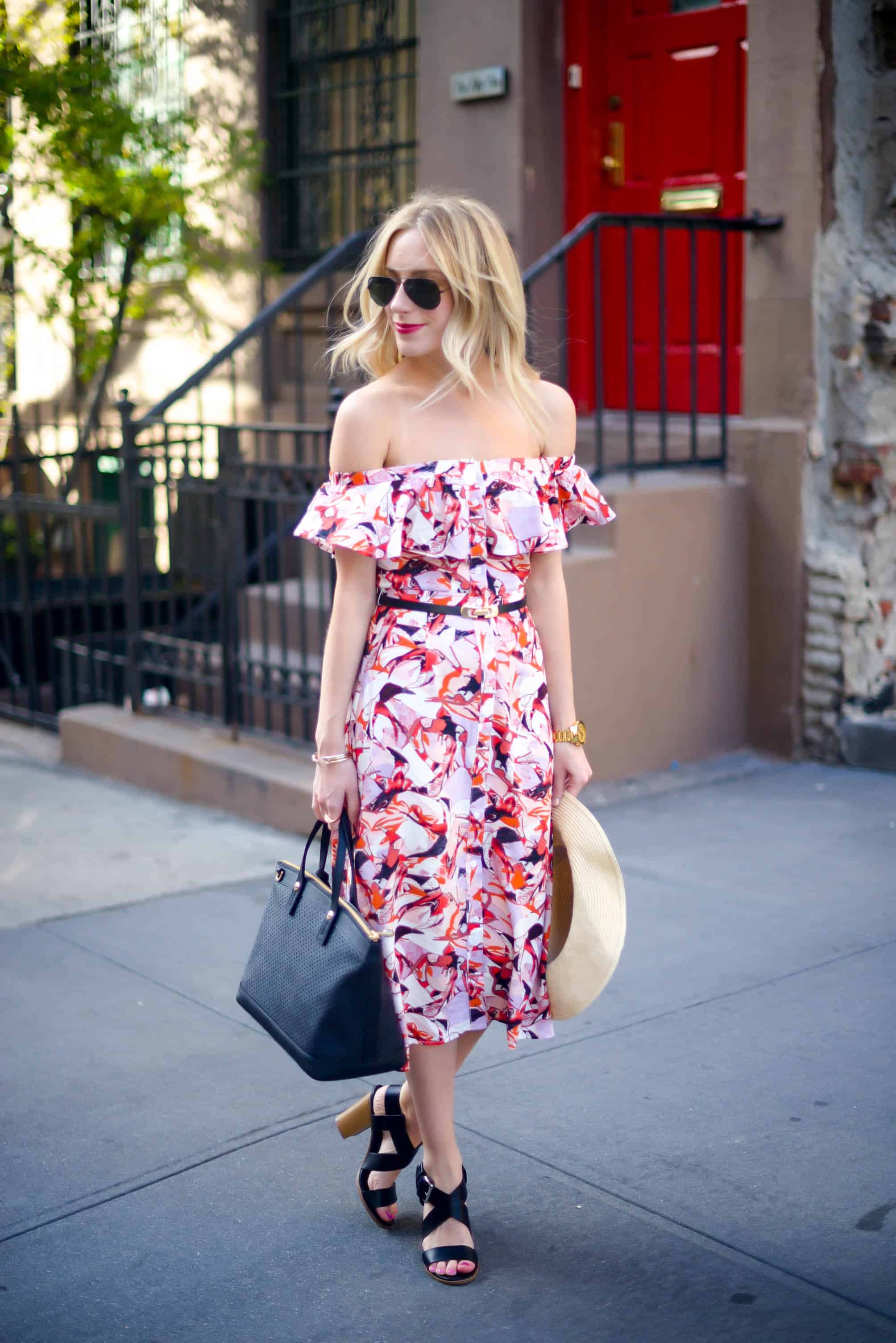 Lost Ink Off Shoulder Dress