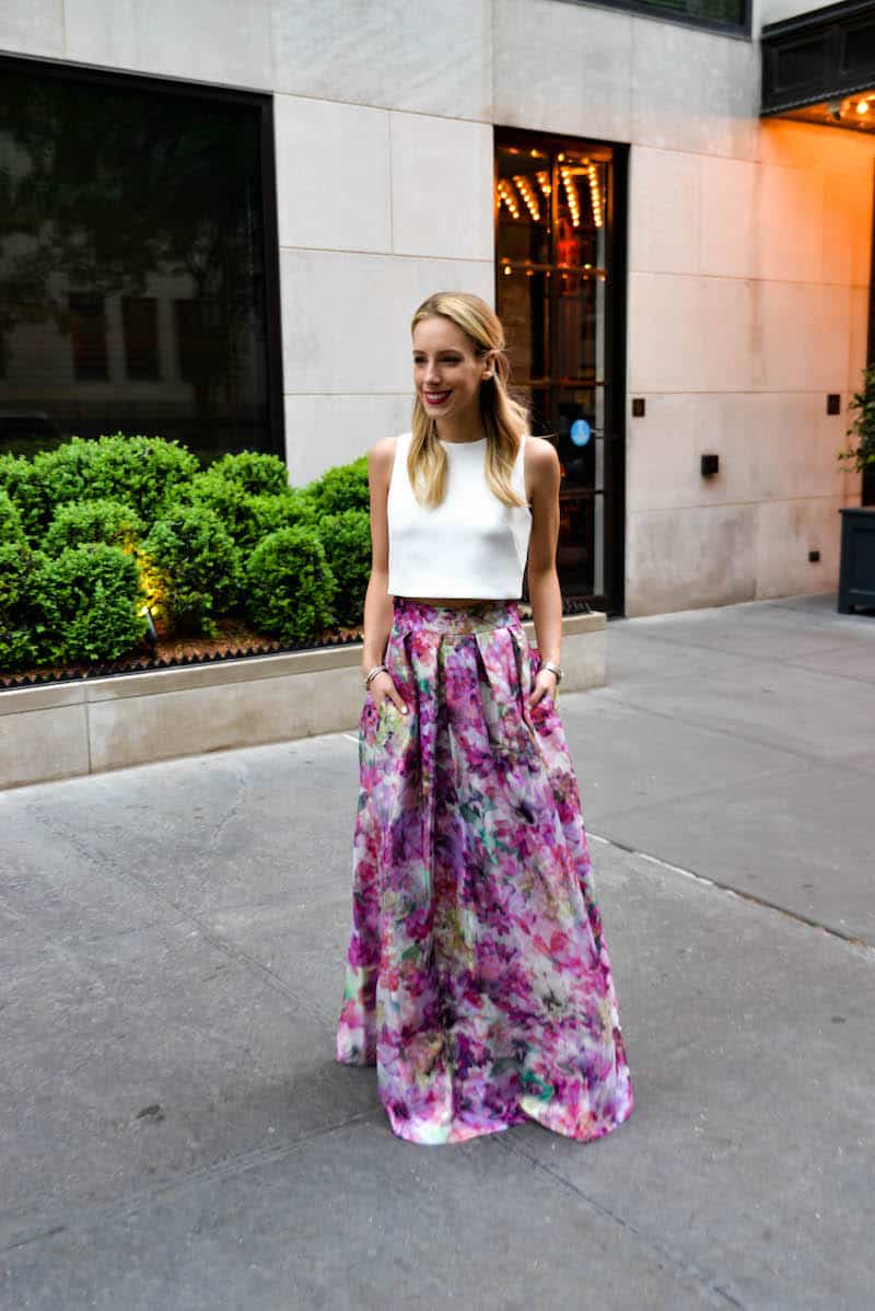 Eliza J Floral Print Ball Skirt