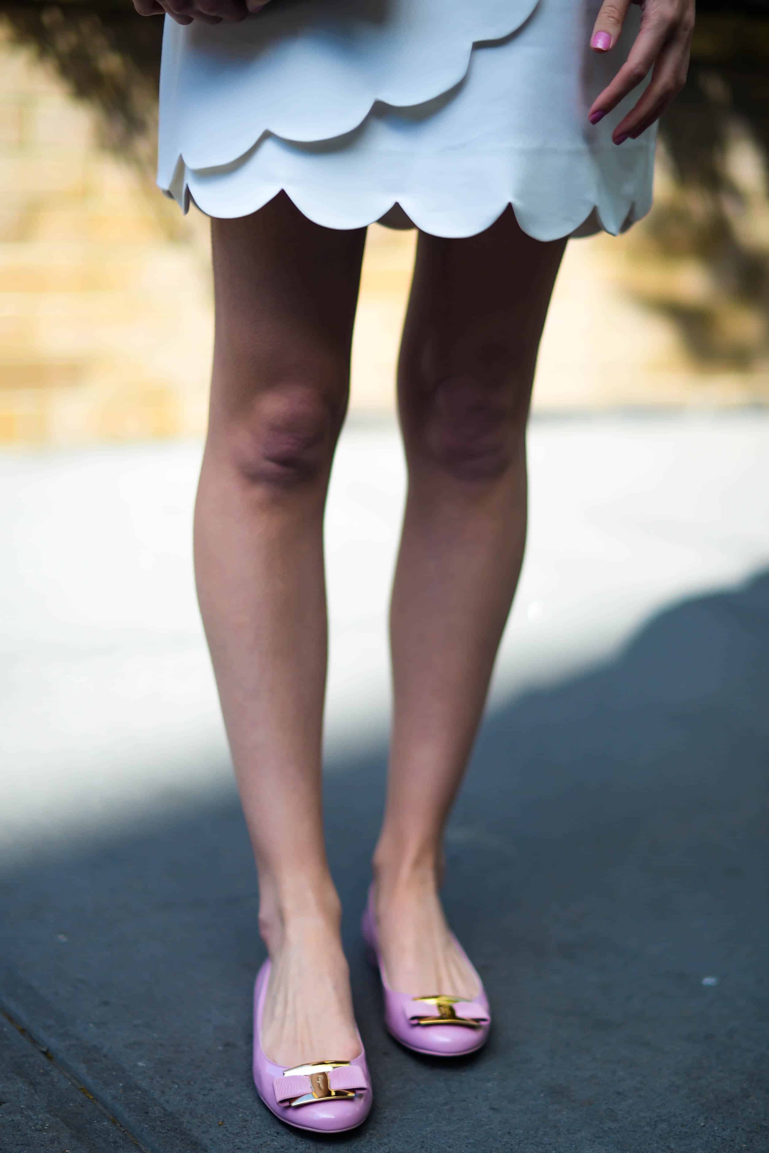 Salvatore Ferragamo Pink Bow Ballet Flats