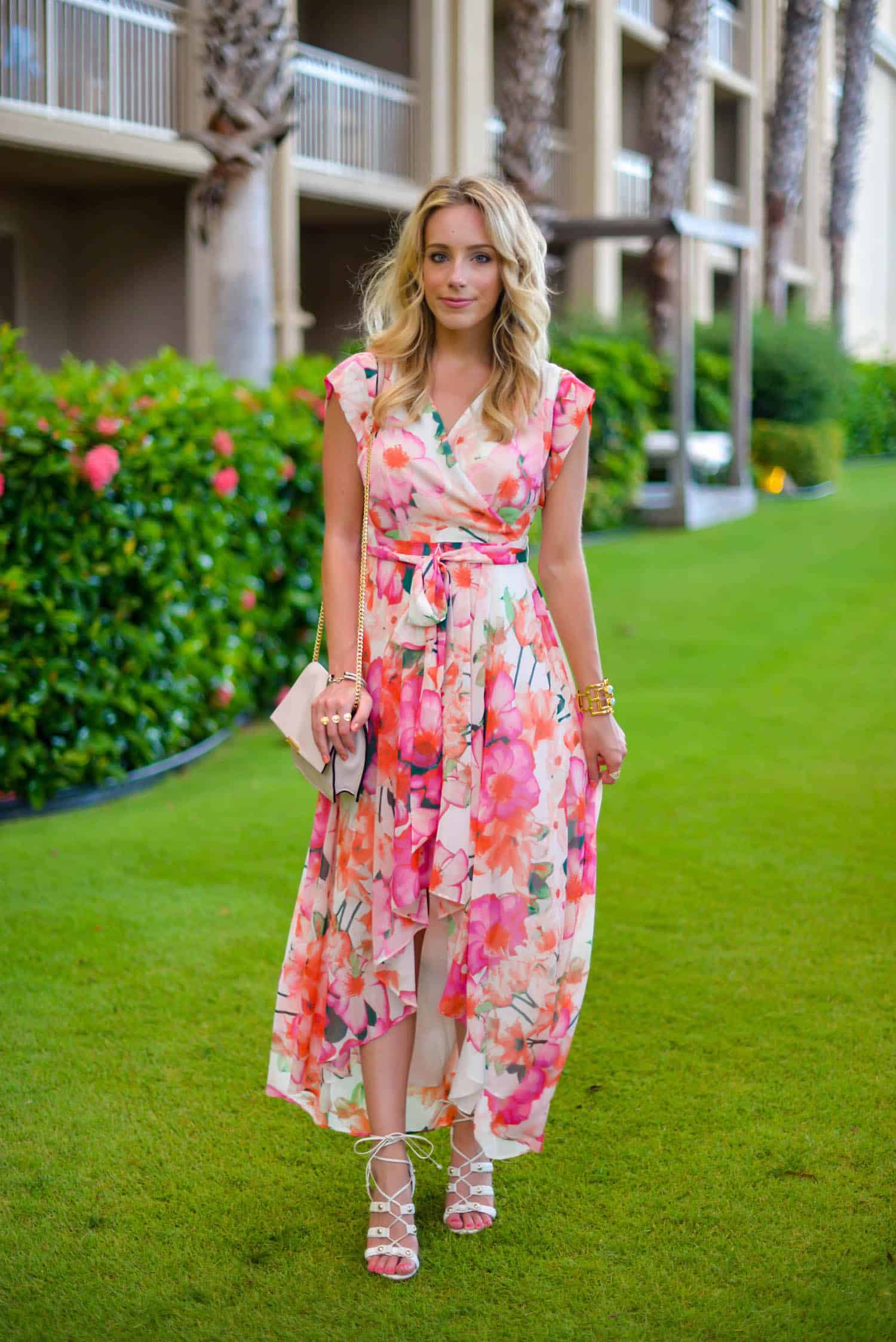 Eliza j floral hot sale high low dress