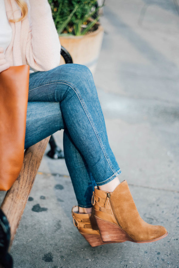 New Wedge Booties & The Softest Cardigan - Katie's Bliss