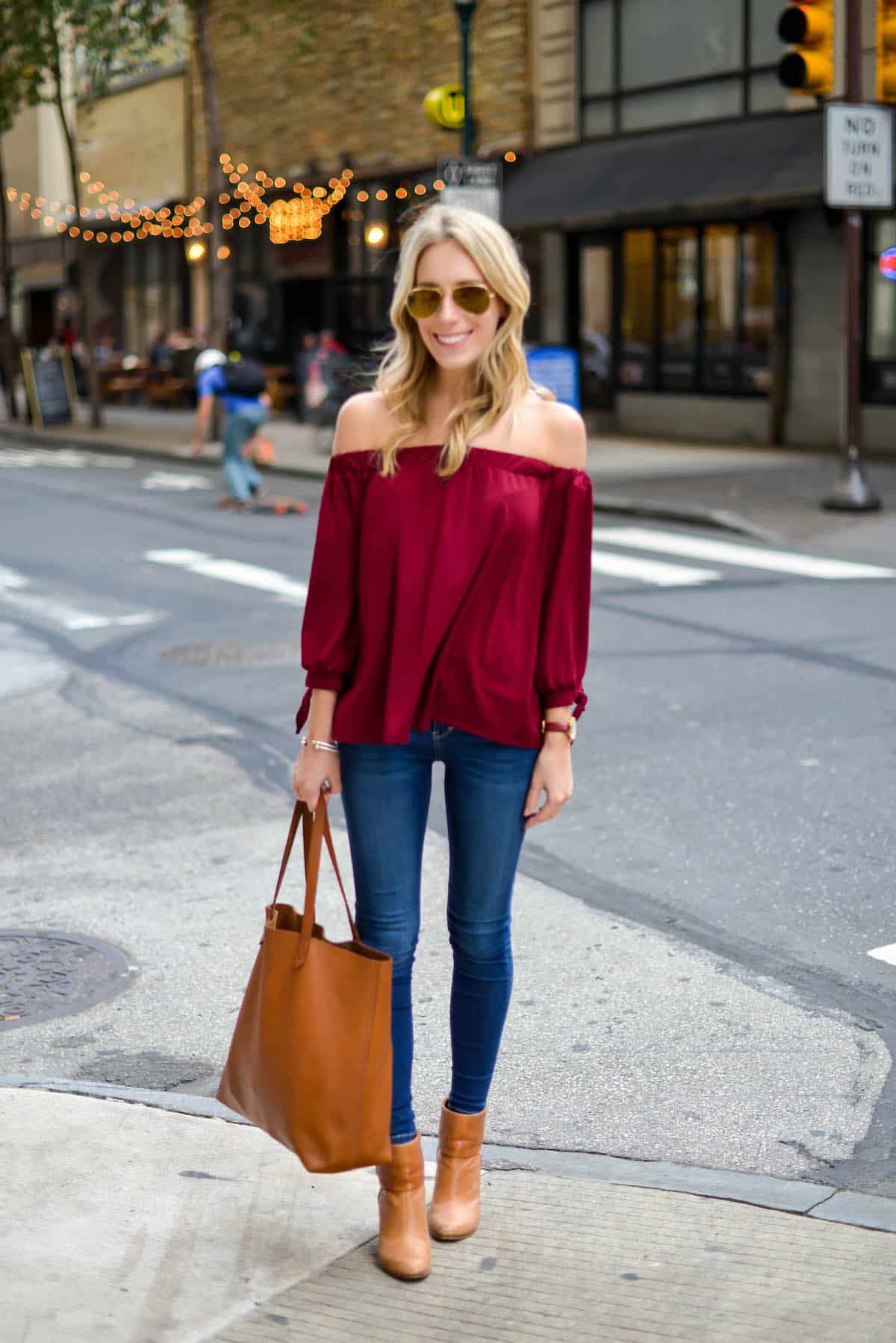 Red Off Shoulder Top