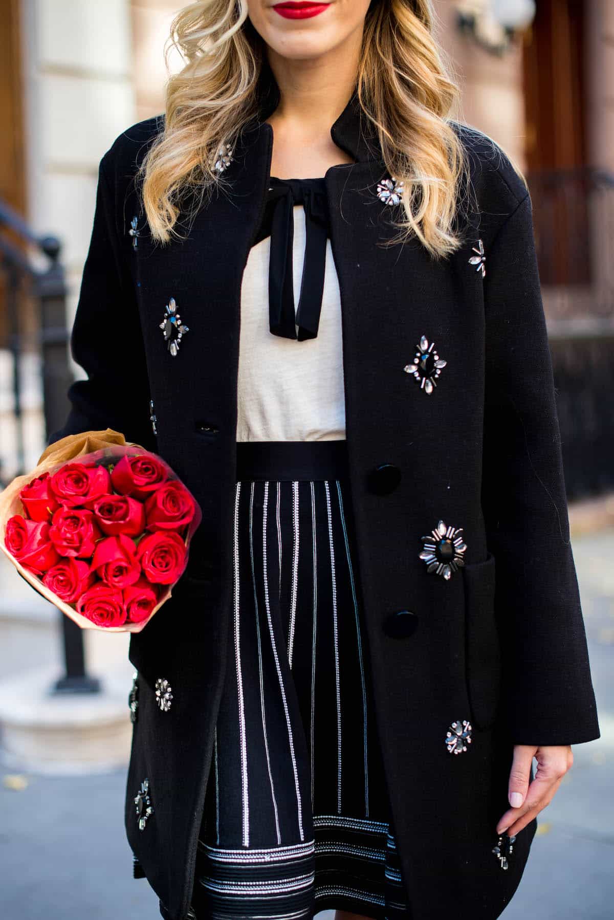 Kate Spade Black Embellished Coat