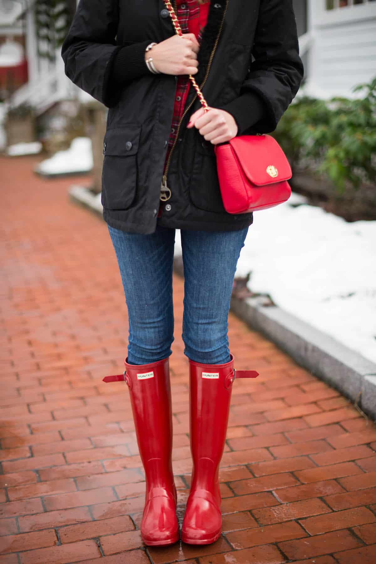 Tall Red Hunter Boots In The Berkshires 