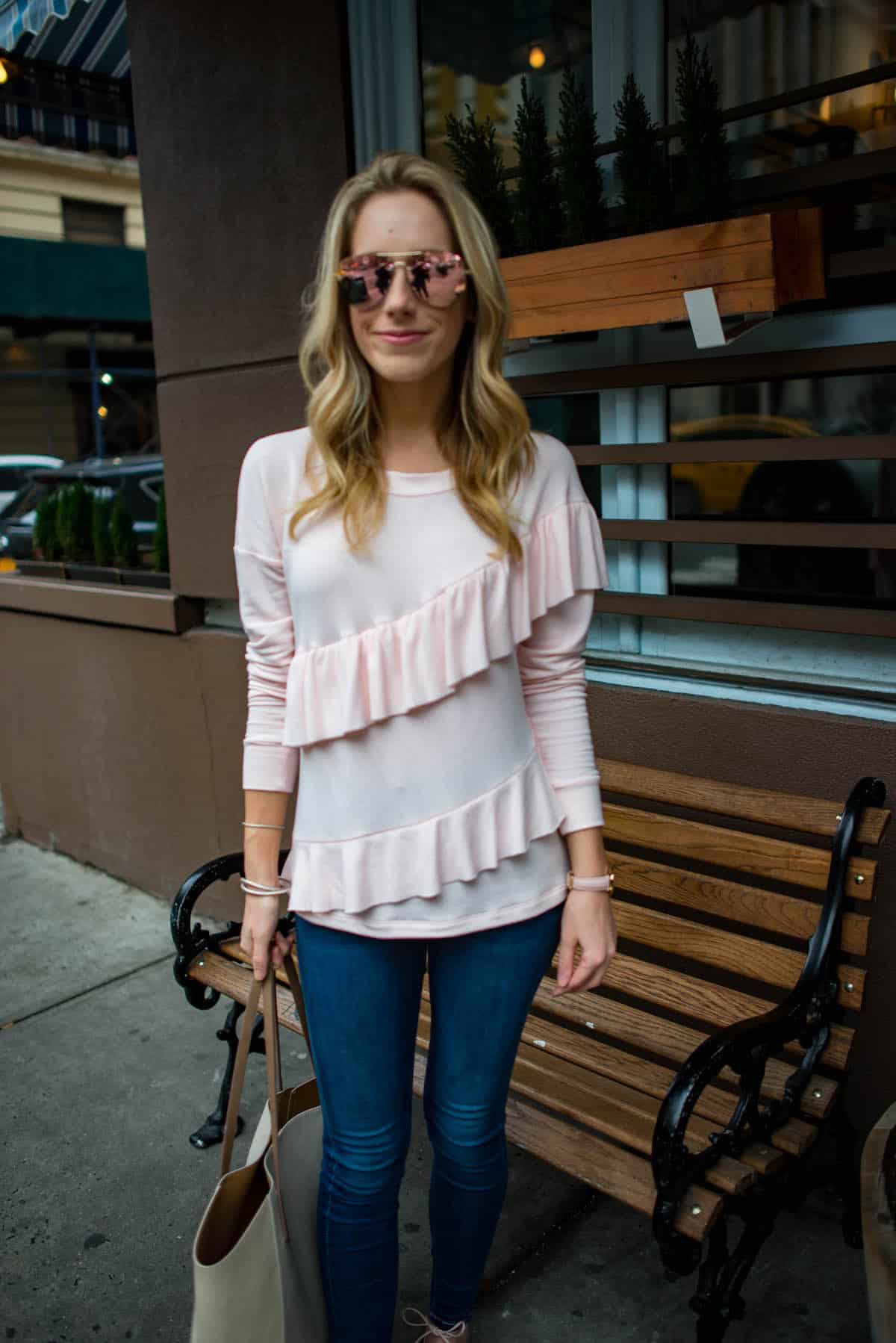 Pink Ruffle Sweatshirt + Date Night #2 - Katie's Bliss