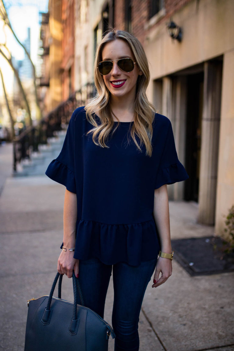 10 Navy Tops For Spring Under $100 - Katie's Bliss