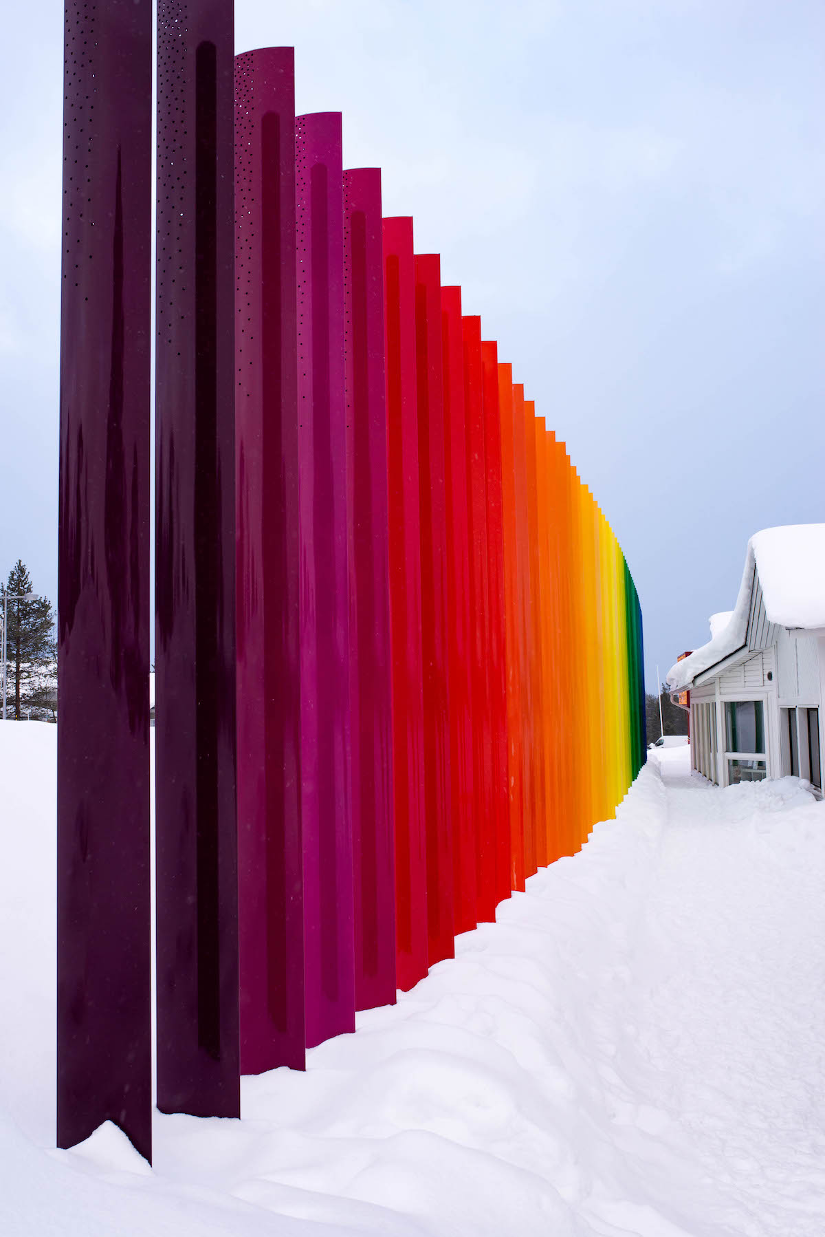 Saariselka Finland Rainbow Fence