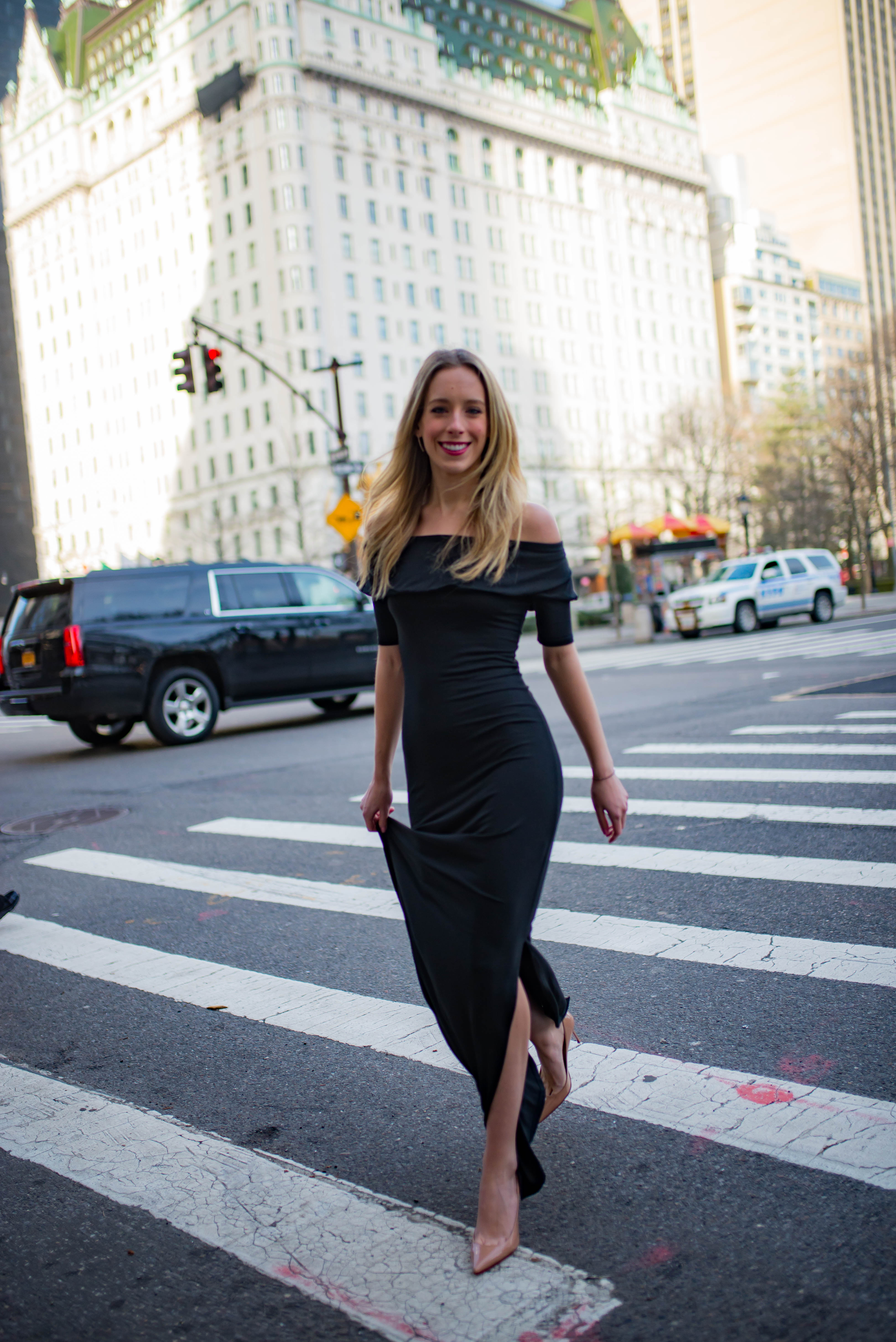 Black Off The Shoulder Gown