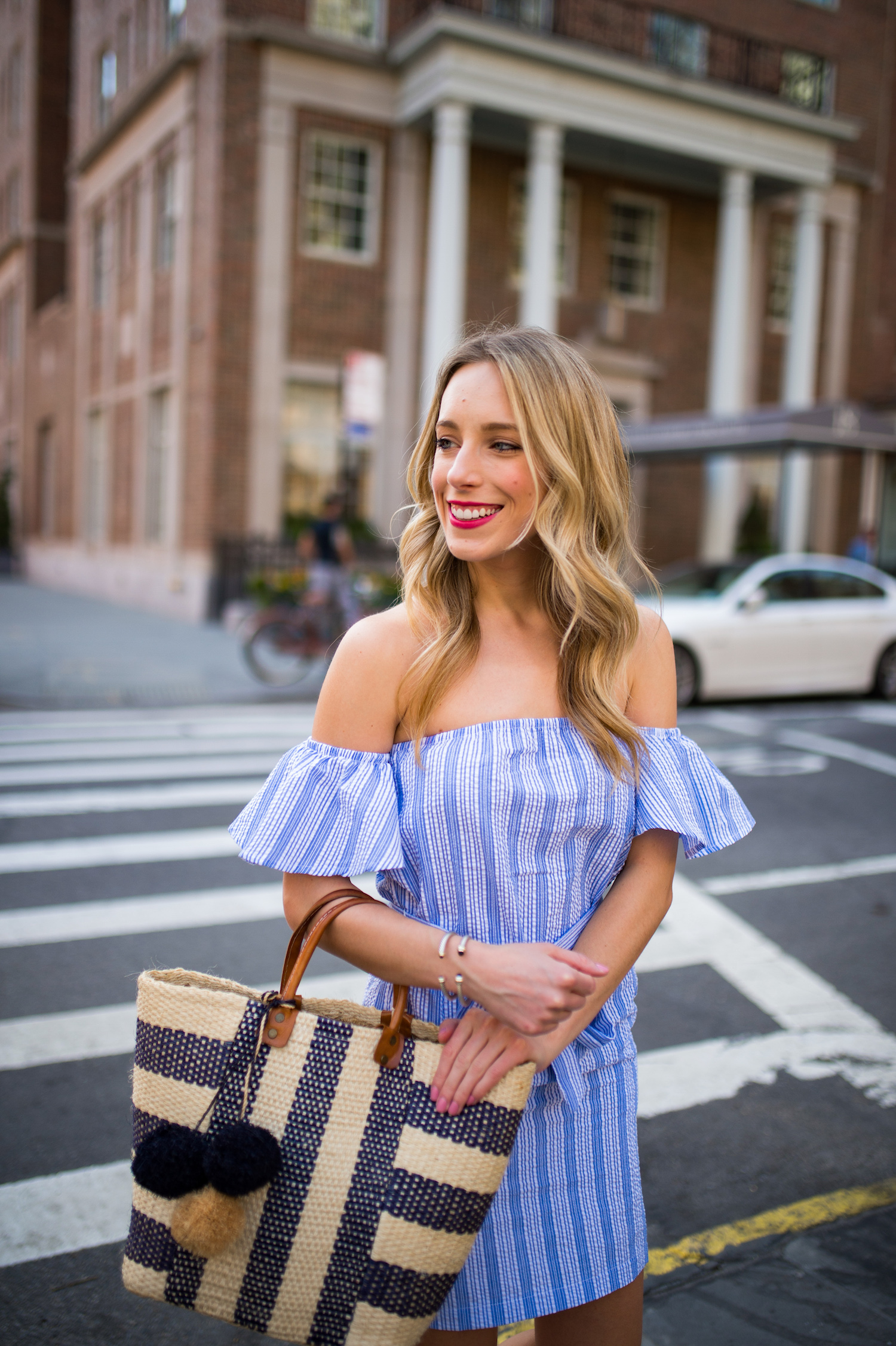 Blue Seersucker Dress