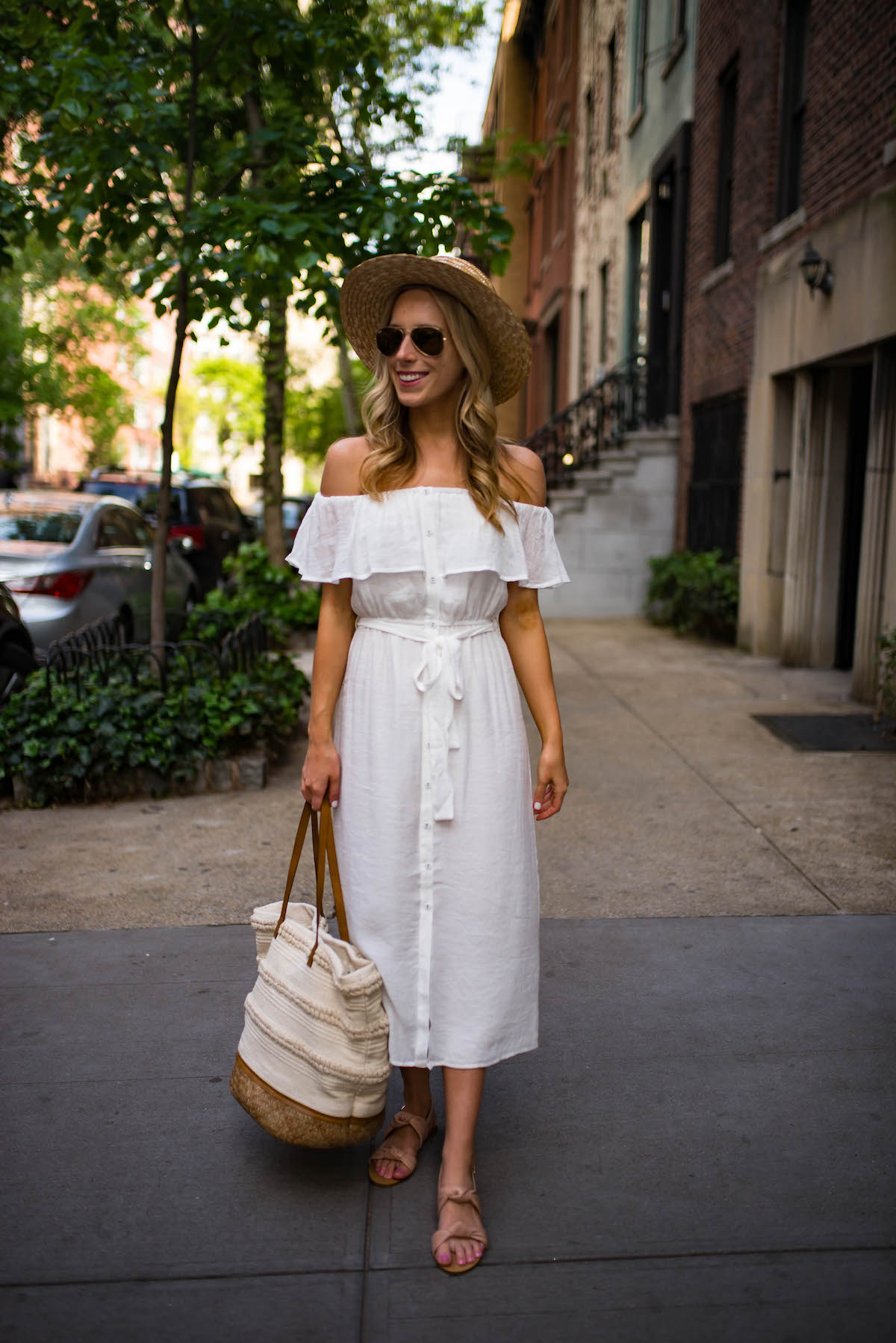 white off the shoulder dress summer