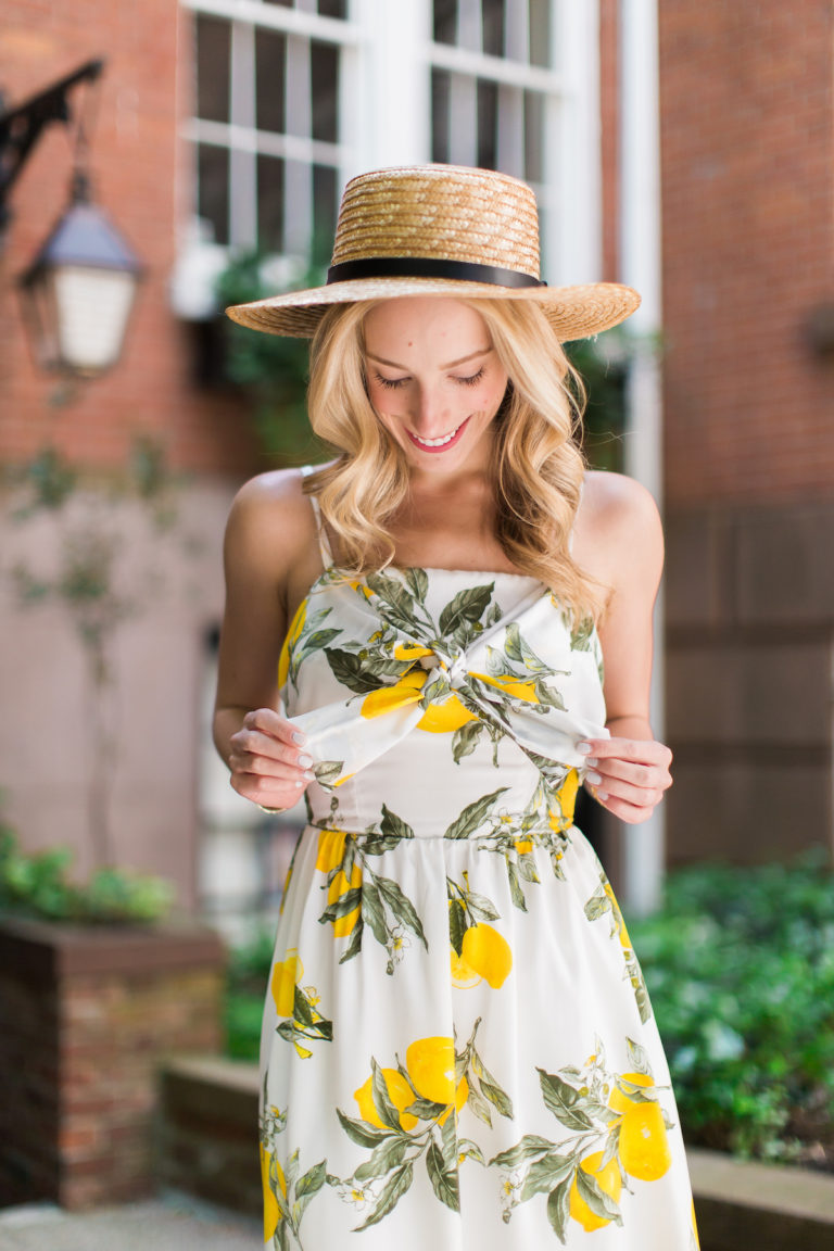 lemon and white outfit