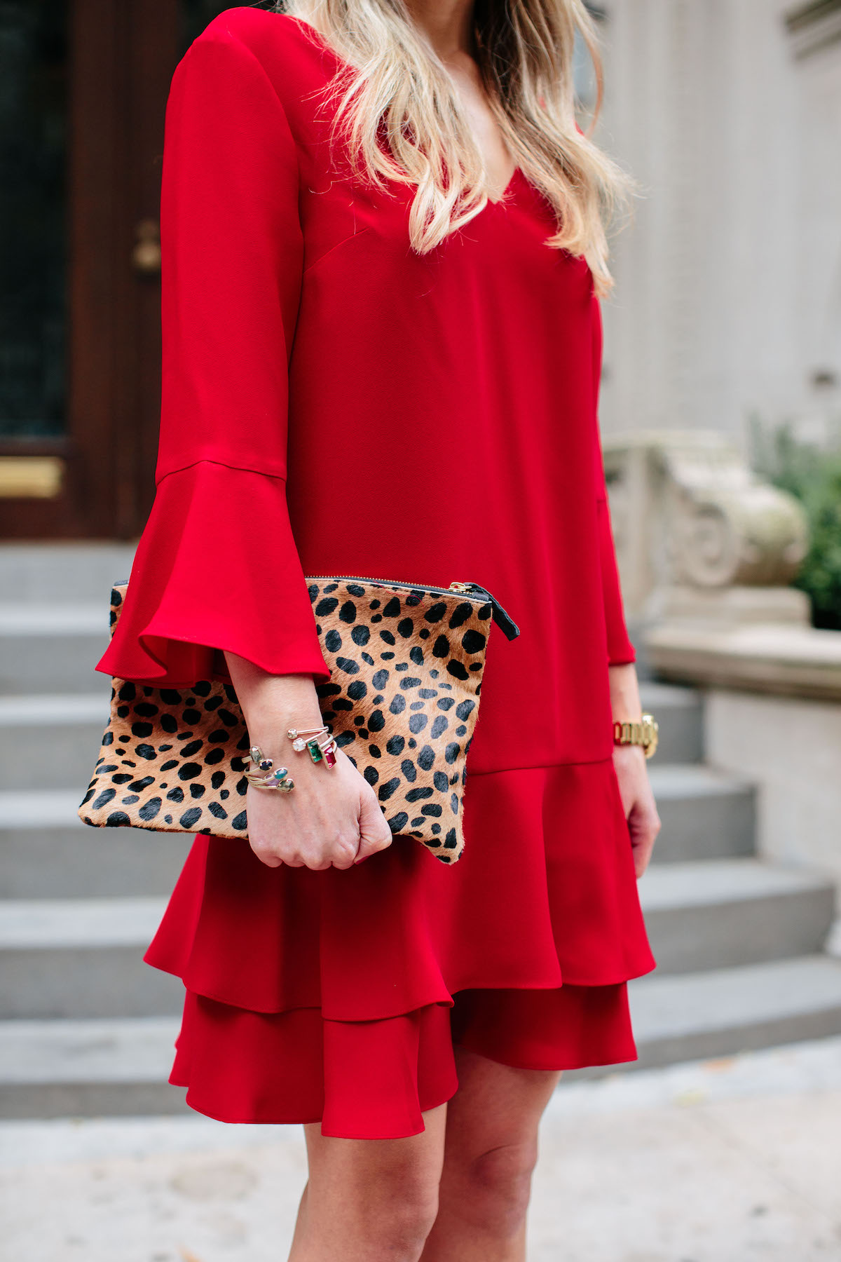 Clare V Leopard Clutch