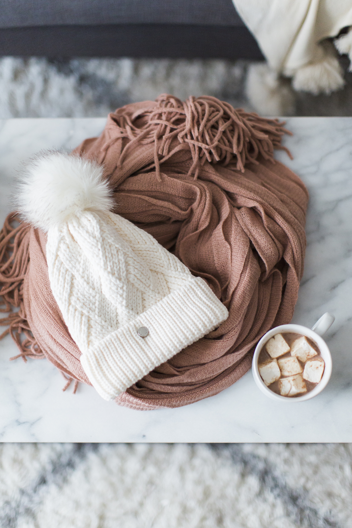 Express Pom Pom Beanie and Scarf