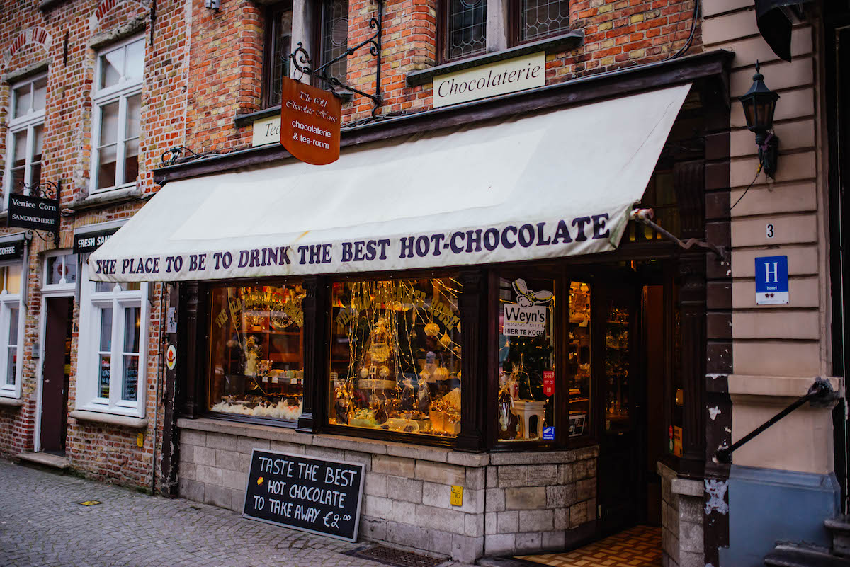 Bruges Belgium Chocolate Shops