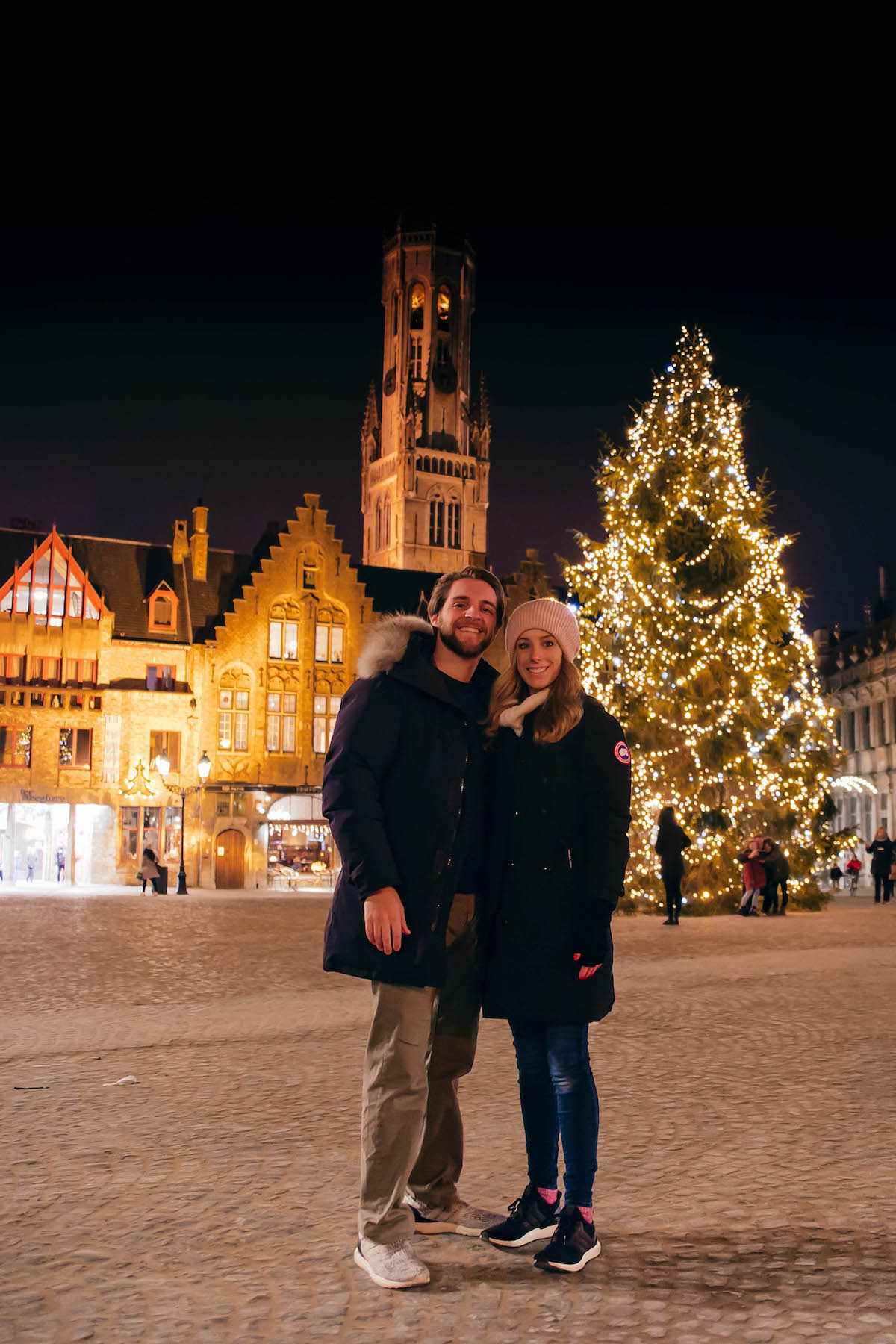 Burg Square Christmas Tree Bruges Belgium