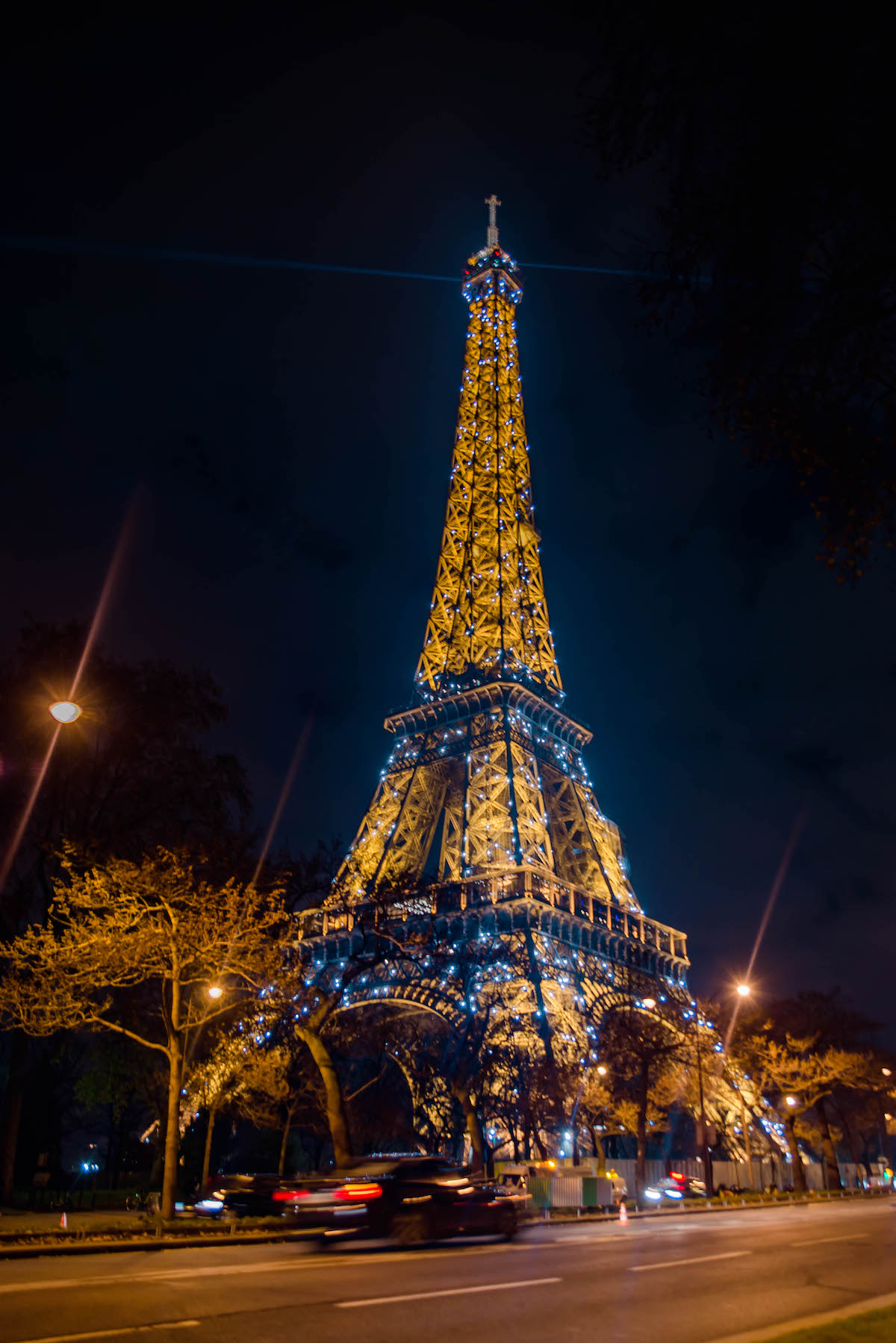 Eiffel Tower Light Show At Night