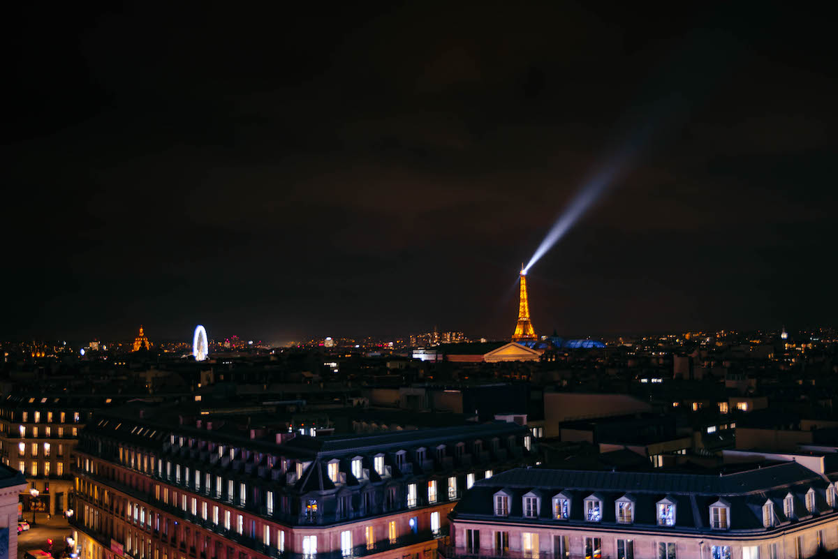 Eiffel Tower Light Show From Galleries Lafayette