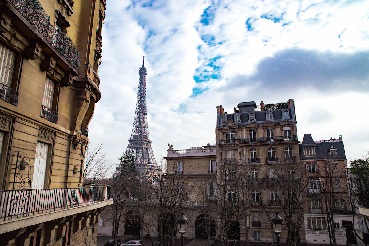 Eiffel Tower View From rue Benjamin Franklin Paris