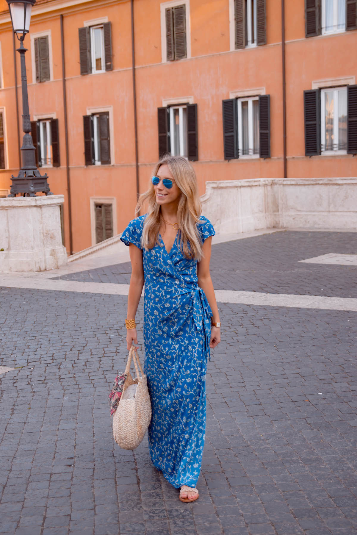 Under $100 Wrap Dress At The Spanish Steps - Katie's Bliss