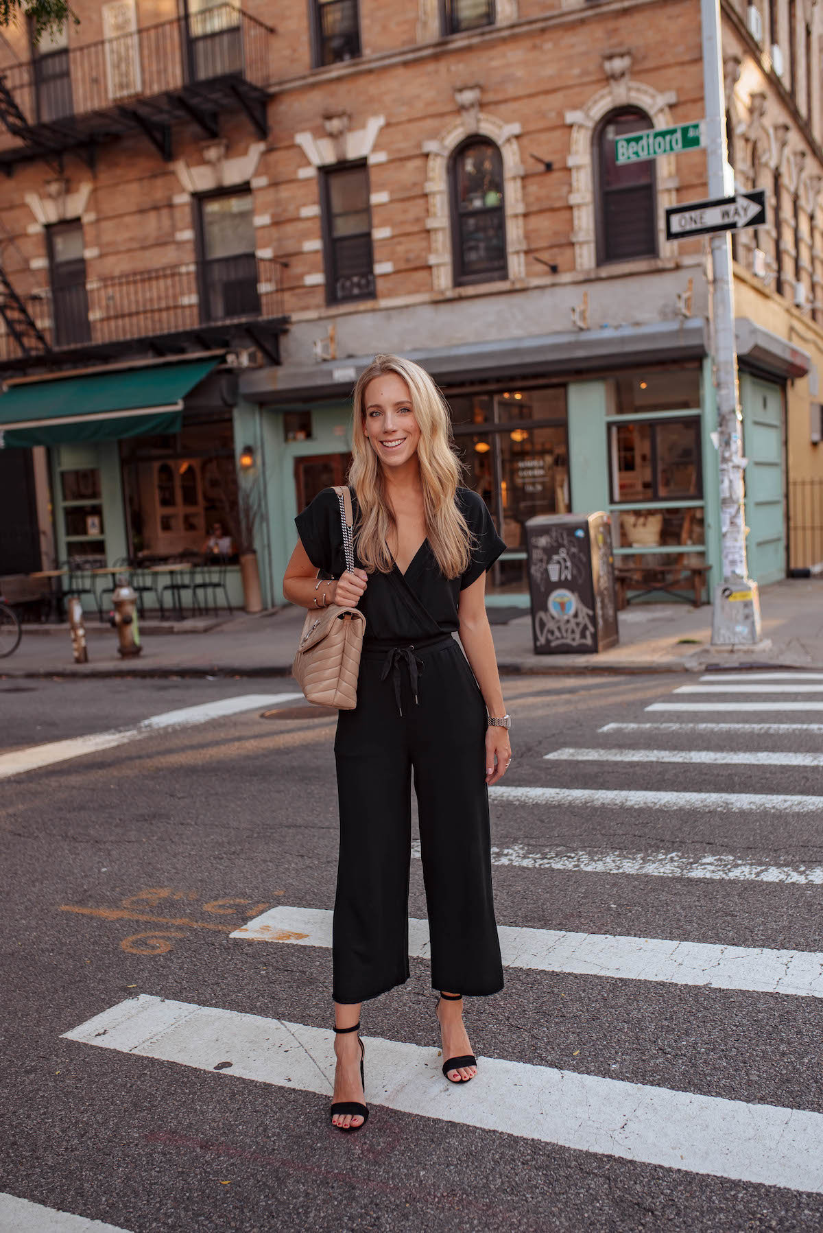 Black cropped deals wide leg jumpsuit