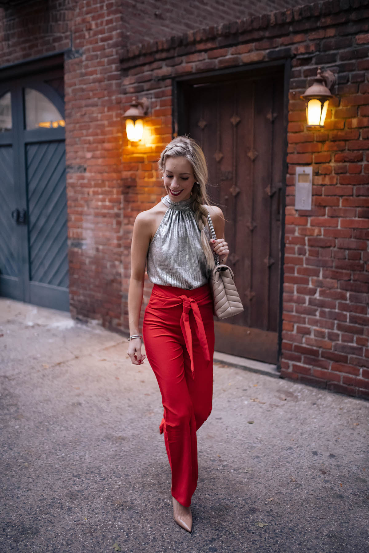 Red Tie Waist Pants