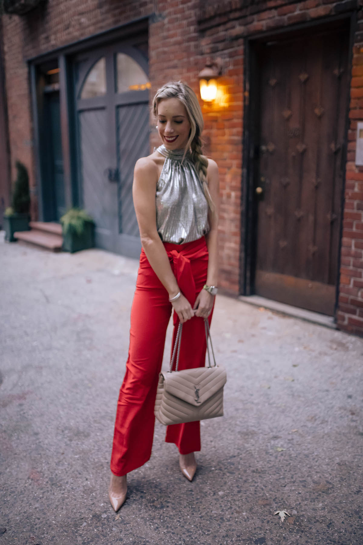 Red Tie Waist Pants