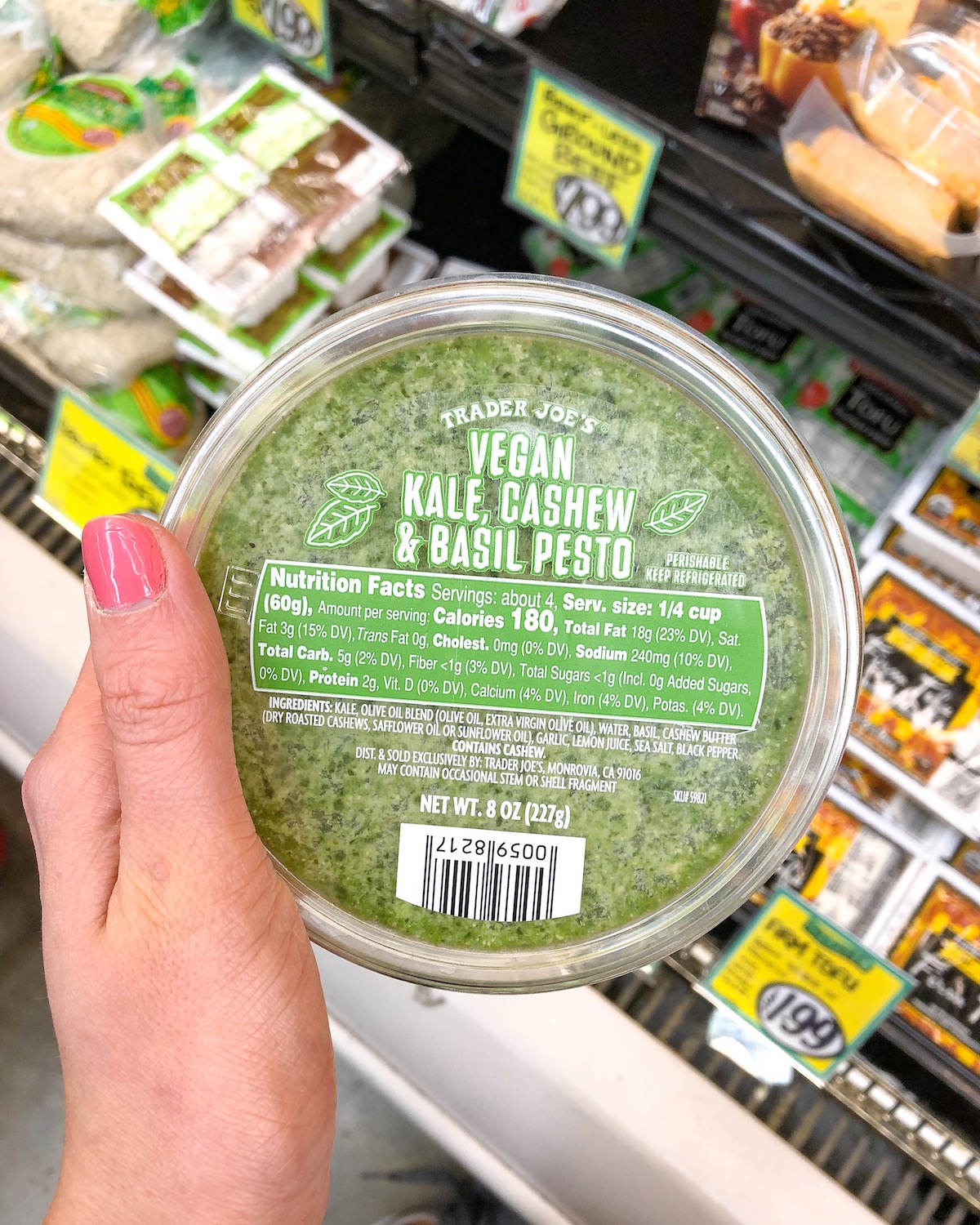 Trader Joes Vegan Kale Cashew Basil Pesto