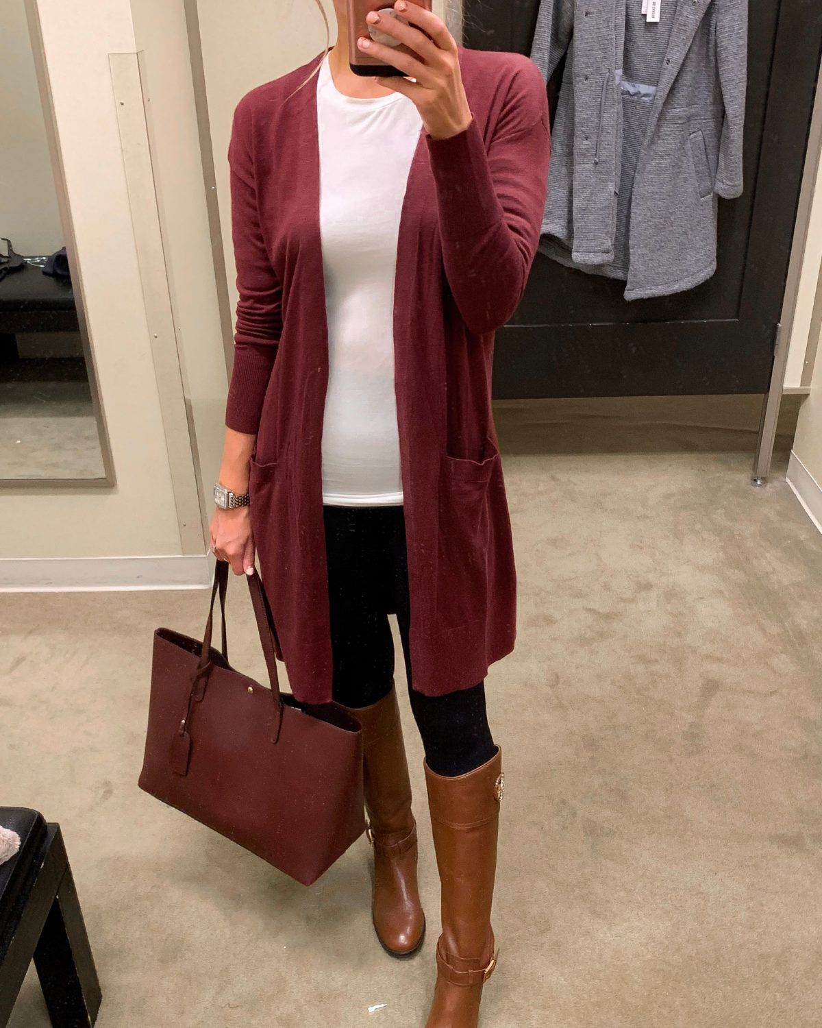 Long Burgundy, Navy & Oatmeal Chevron Cardigan – Heartbreak Boutique