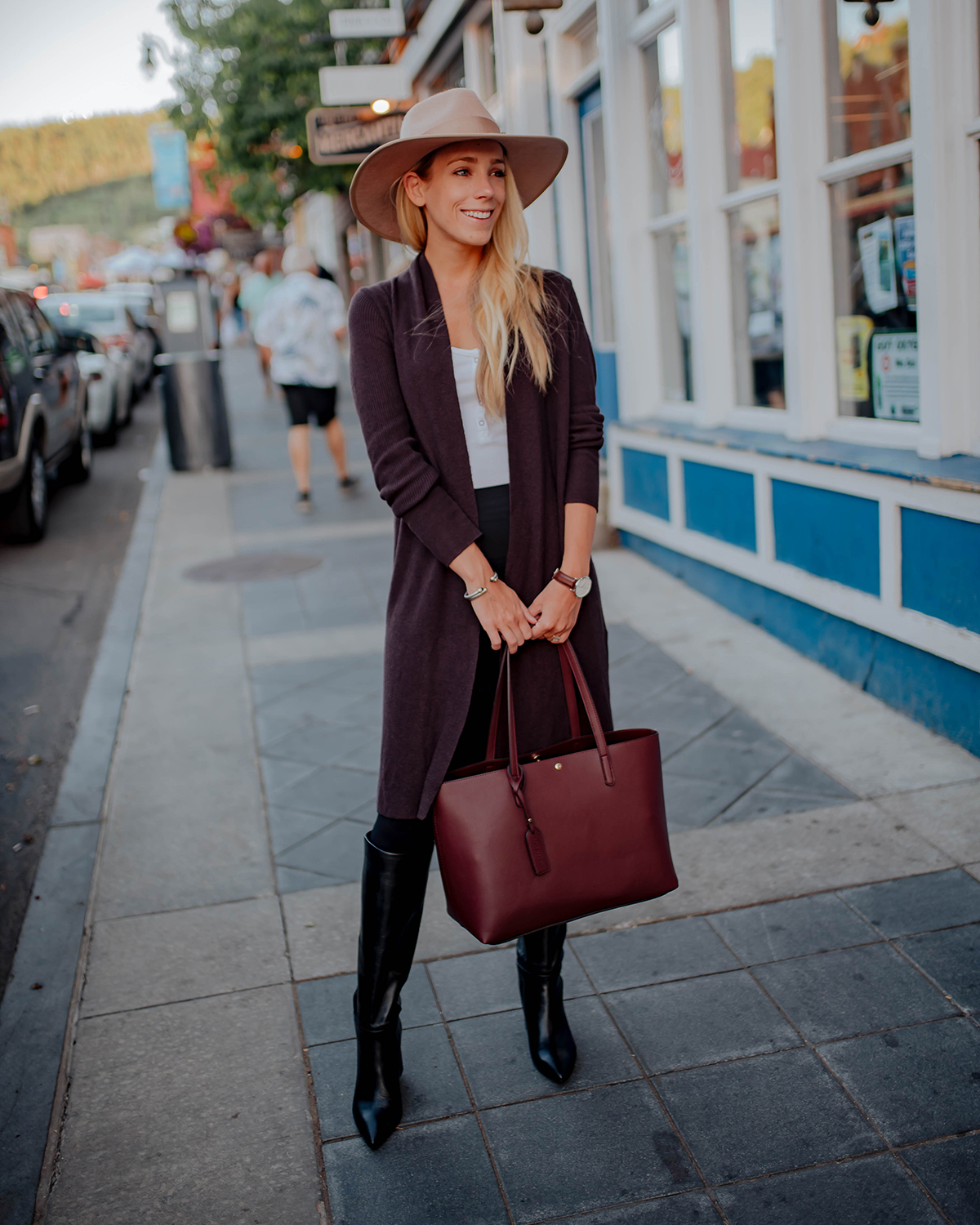 Long Purple Cardigan