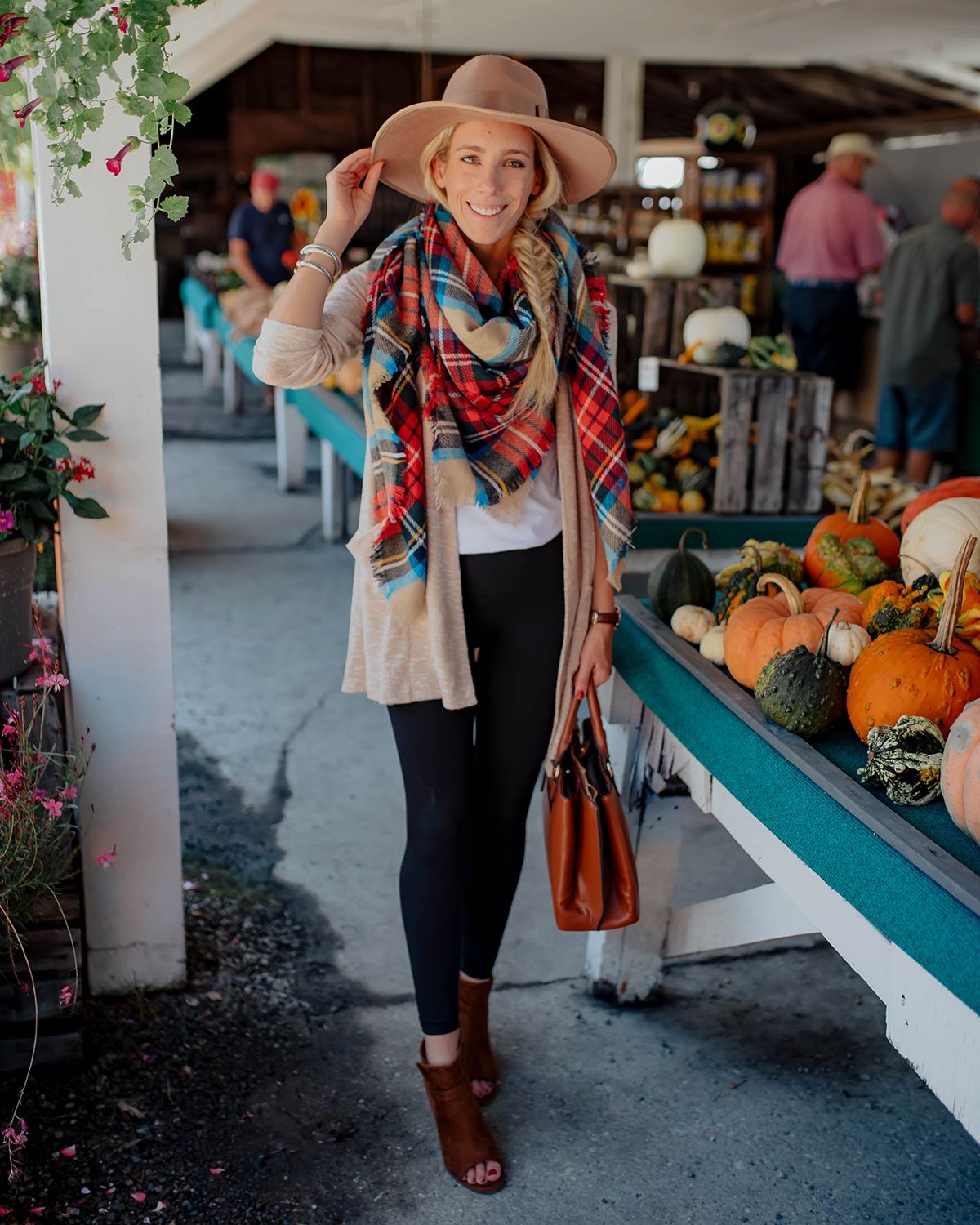 Plaid Blanket Scarf Outfit