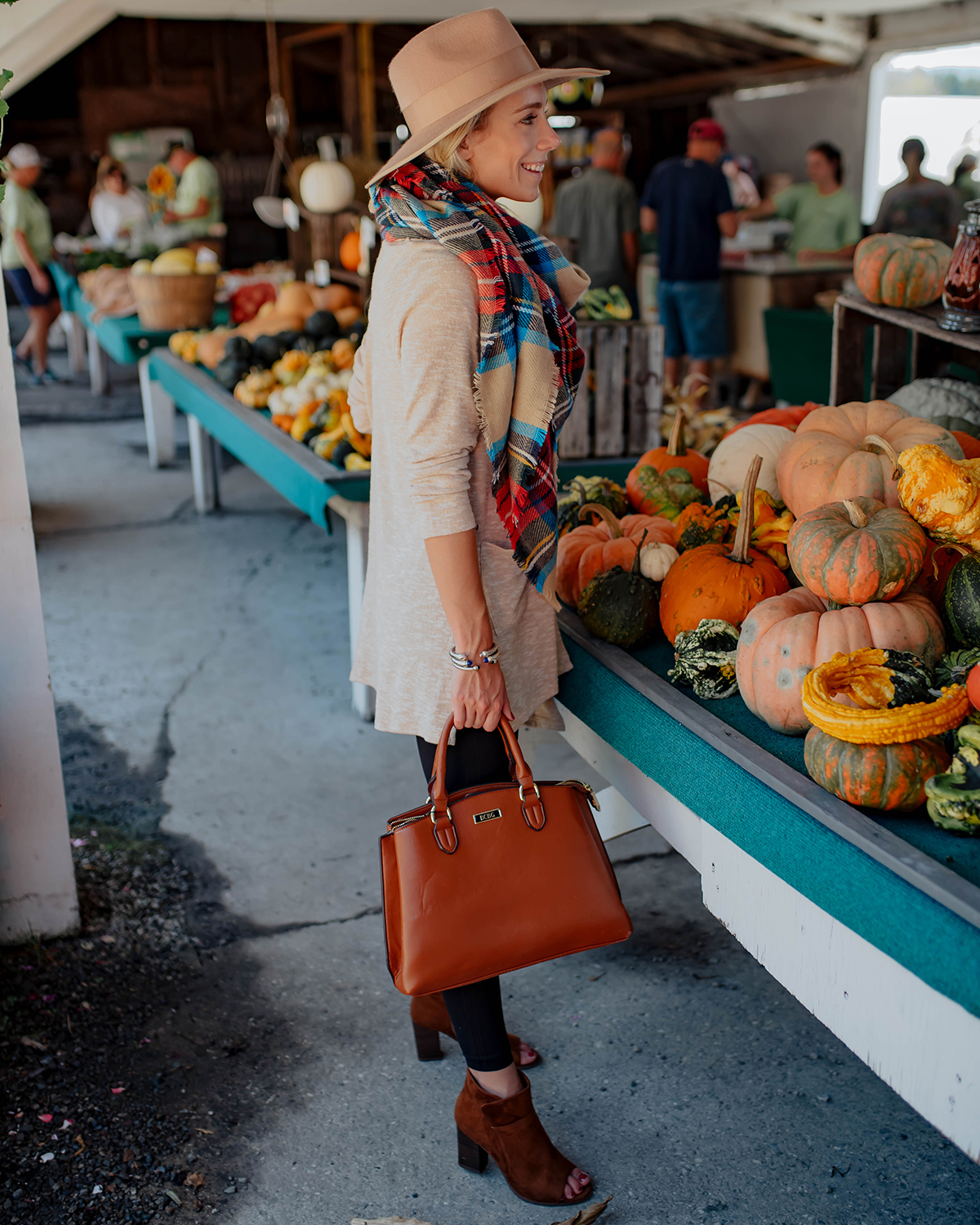 Plaid Blanket Scarf Outfit