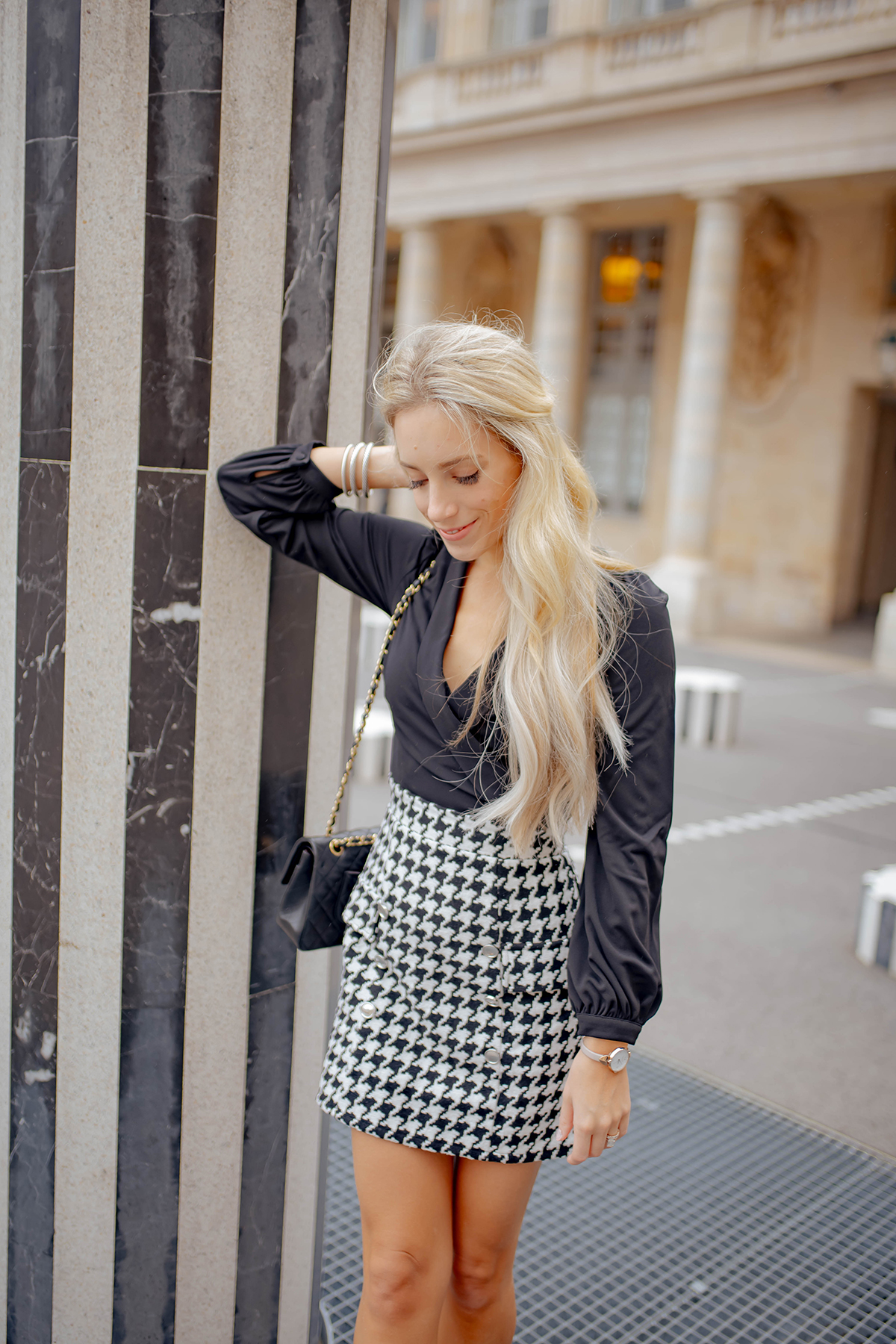 Black Houndstooth Dress