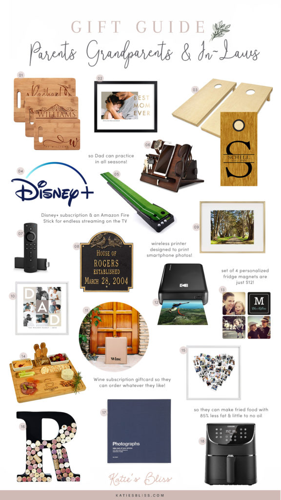 Holiday Gift Guide Parents, Grandparents & InLaws Katie's Bliss