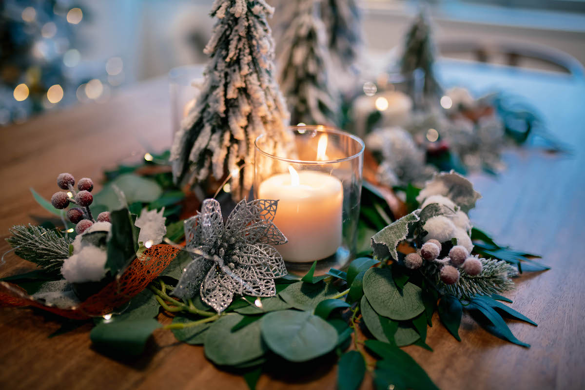 DIY Holiday Greenery Table Runner Garland