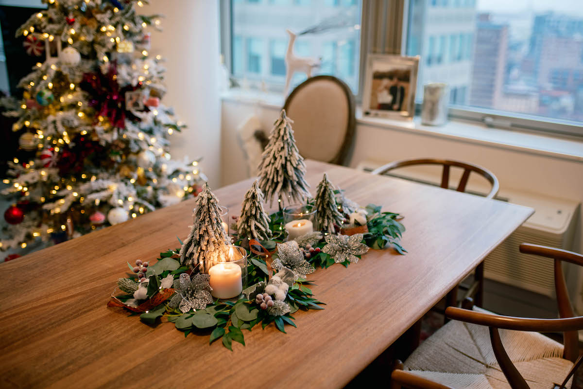 DIY Holiday Greenery Table Runner Garland