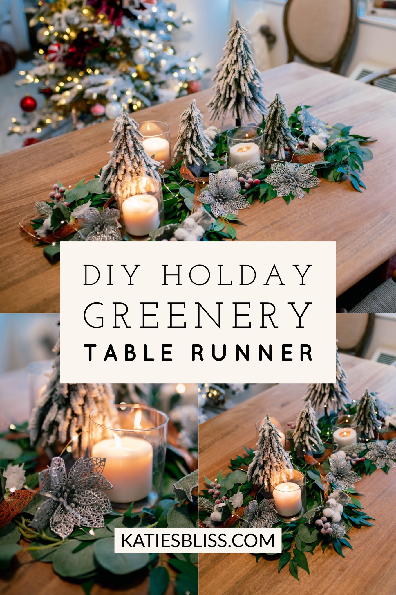 DIY Holiday Greenery Table Runner Garland