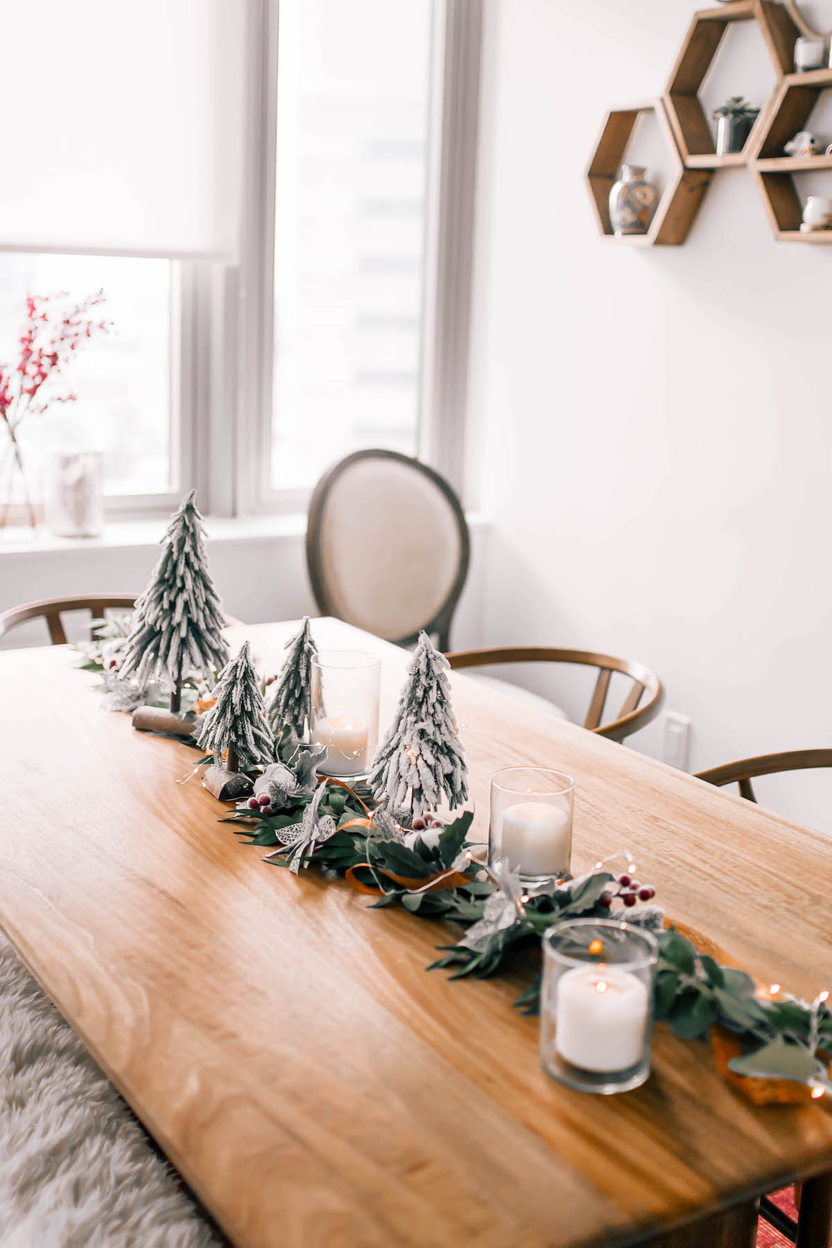 DIY Holiday Greenery Table Runner Garland