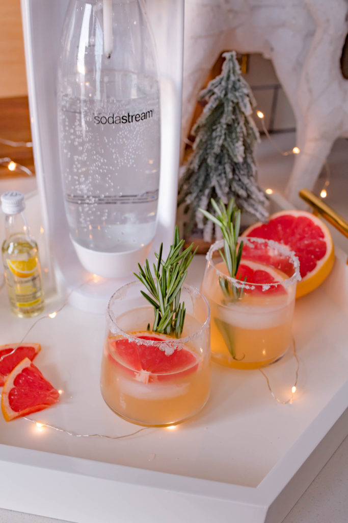 Sparkling Grapefruit & Rosemary Holiday Cocktail Recipe Katie's Bliss